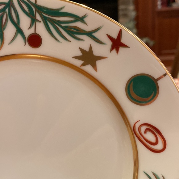 COPY  RARE!! New Tiffany & Co. Plate 1997 Ornaments Pattern Christmas Dessert - Picture 3 of 10
